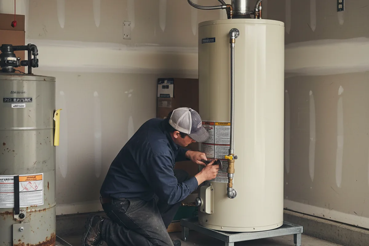 Water heater and shutoff valve replacement in Spangler